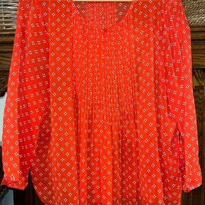 Old Navy Red Geometric Blouse